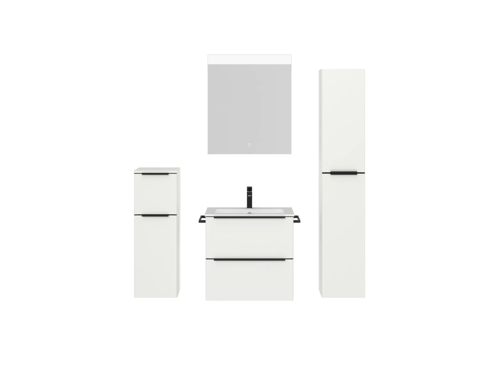 Atlas Ensemble sous vasque avec miroir et colonnes 1