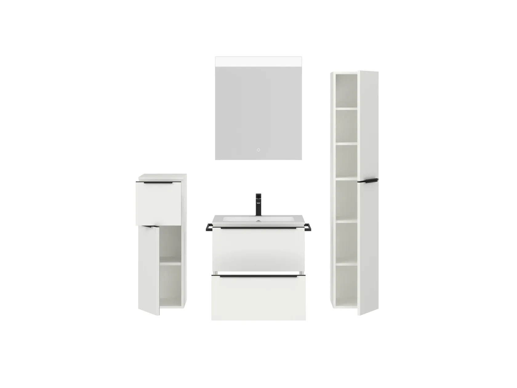 Atlas Ensemble sous vasque avec miroir et colonnes 2