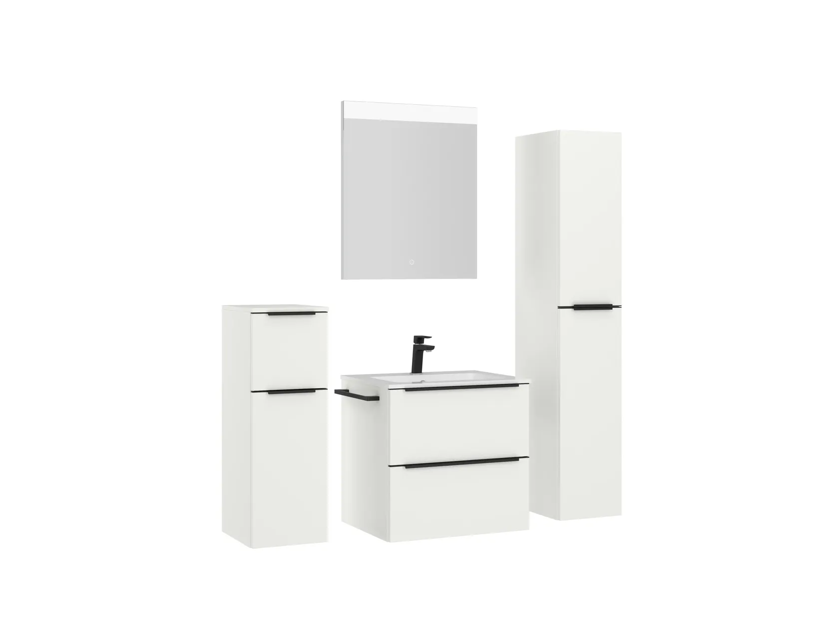 Atlas Ensemble sous vasque avec miroir et colonnes 3