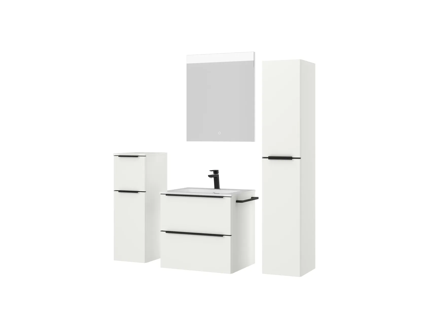 Atlas Ensemble sous vasque avec miroir et colonnes 5