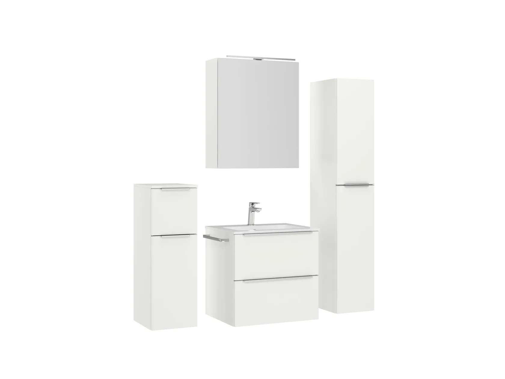 Atlas Ensemble sous vasque avec miroir et colonnes 3