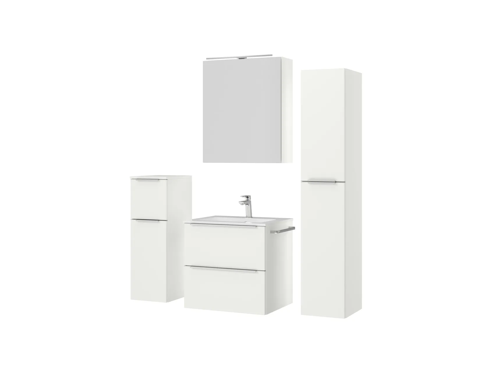 Atlas Ensemble sous vasque avec miroir et colonnes 5