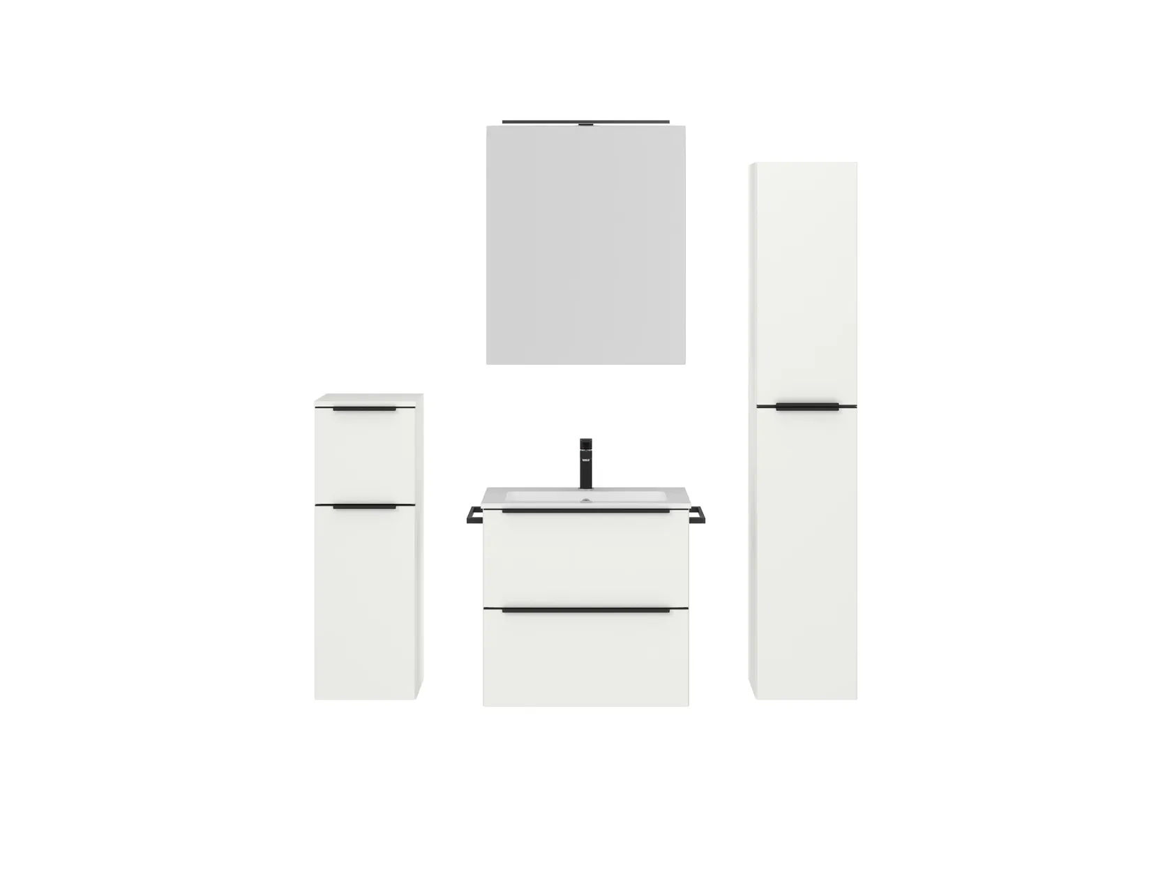 Atlas Ensemble sous vasque avec miroir et colonnes 1