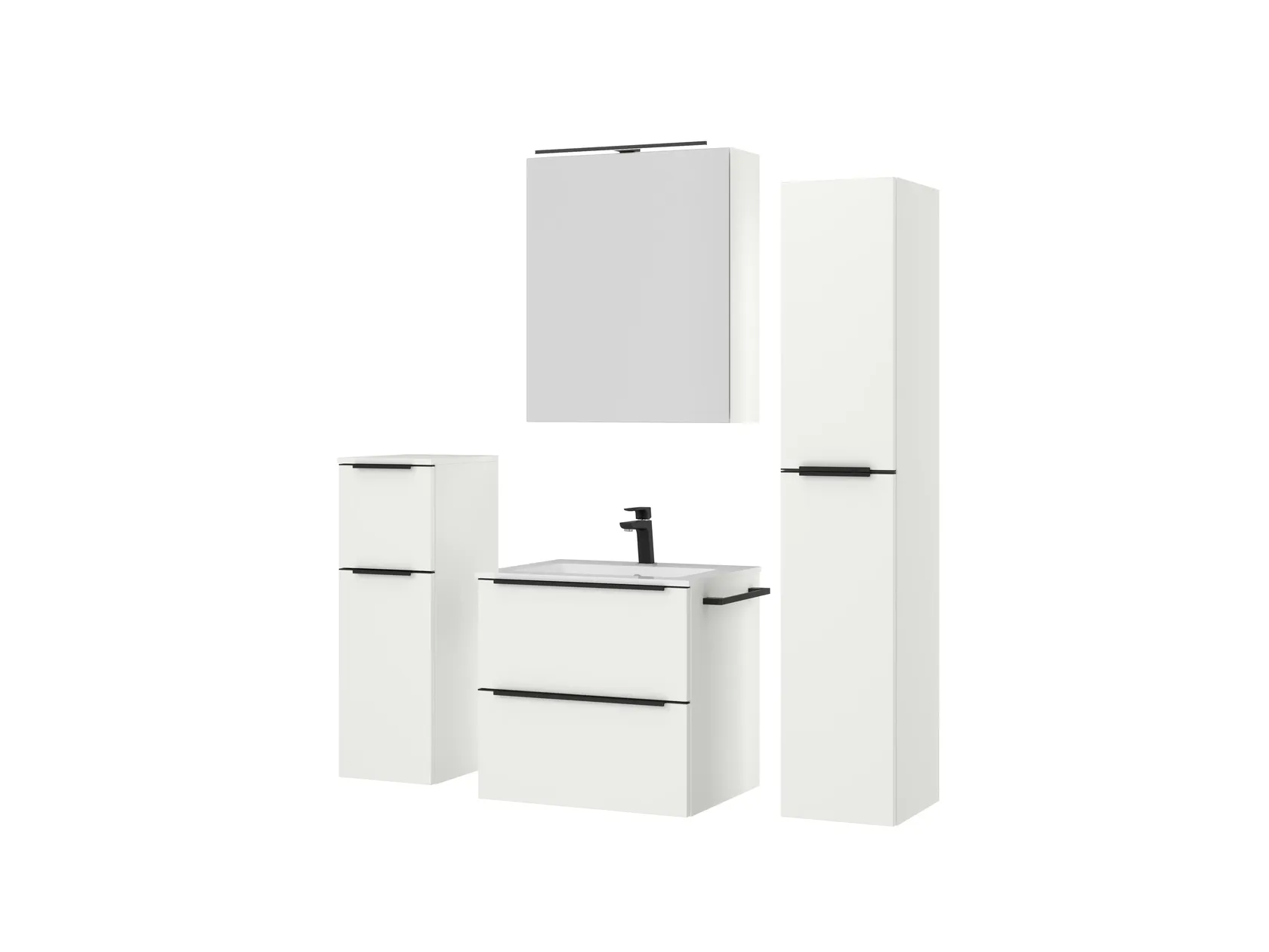 Atlas Ensemble sous vasque avec miroir et colonnes 5