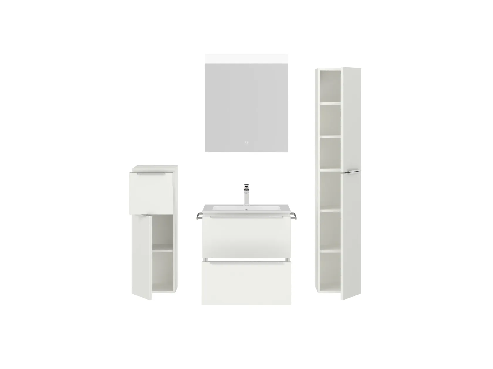 Atlas Ensemble sous vasque avec miroir et colonnes 2