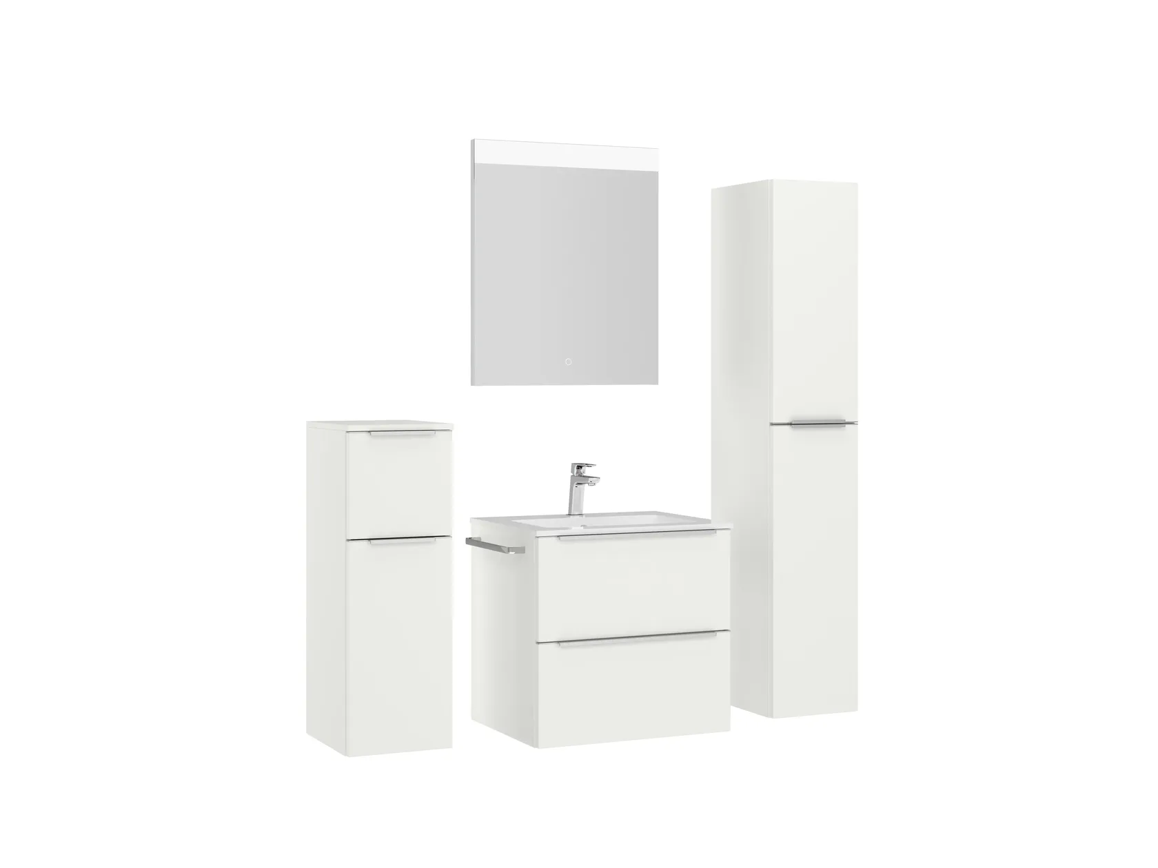 Atlas Ensemble sous vasque avec miroir et colonnes 3