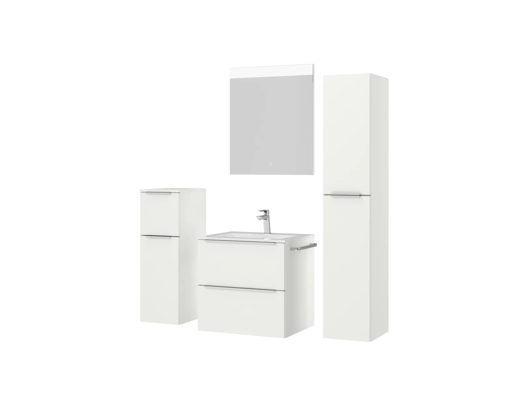 Atlas Ensemble sous vasque avec miroir et colonnes 5