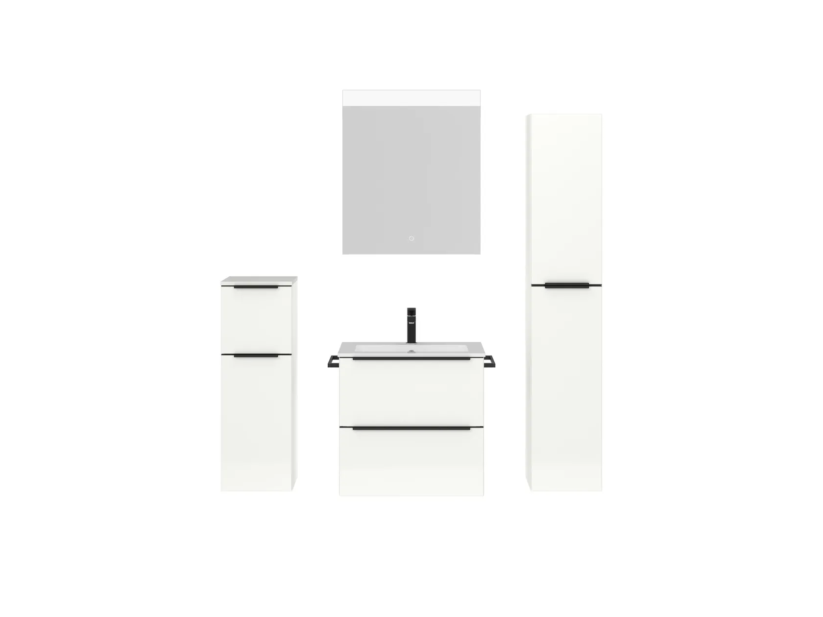 Atlas Ensemble sous vasque avec miroir et colonnes 1