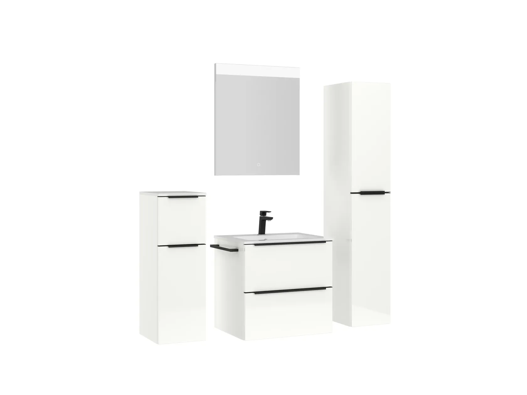 Atlas Ensemble sous vasque avec miroir et colonnes 3