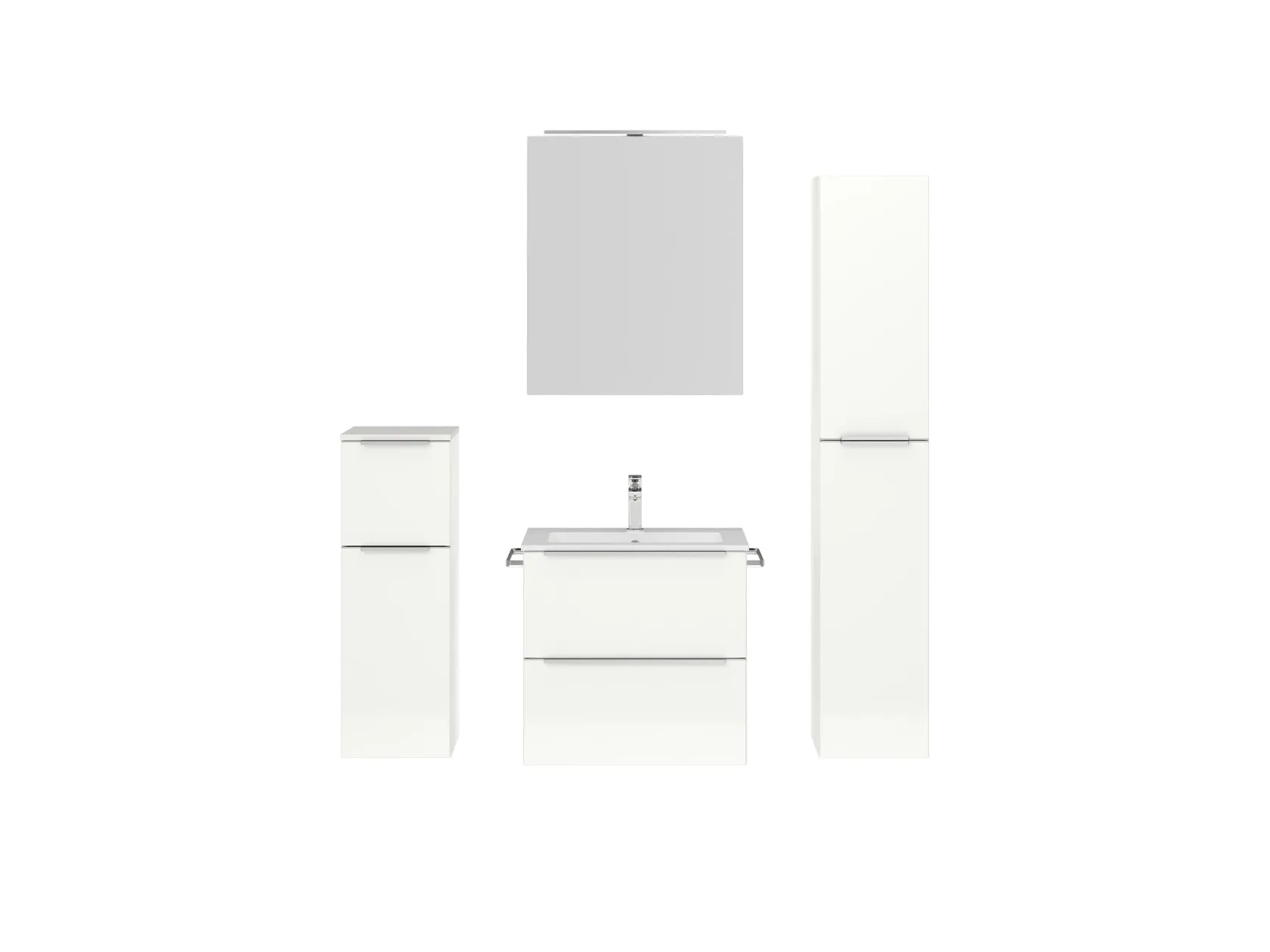 Atlas Ensemble sous vasque avec miroir et colonnes 1