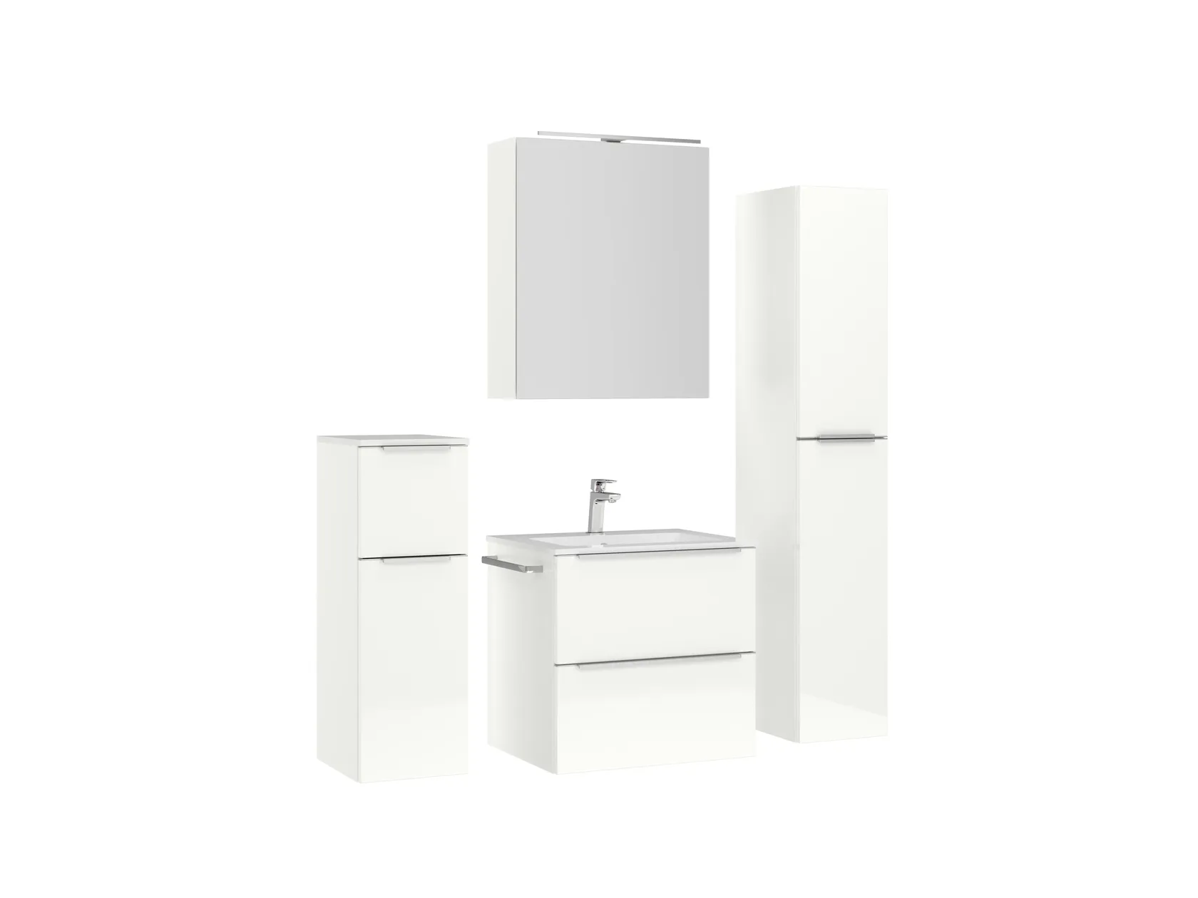 Atlas Ensemble sous vasque avec miroir et colonnes 3