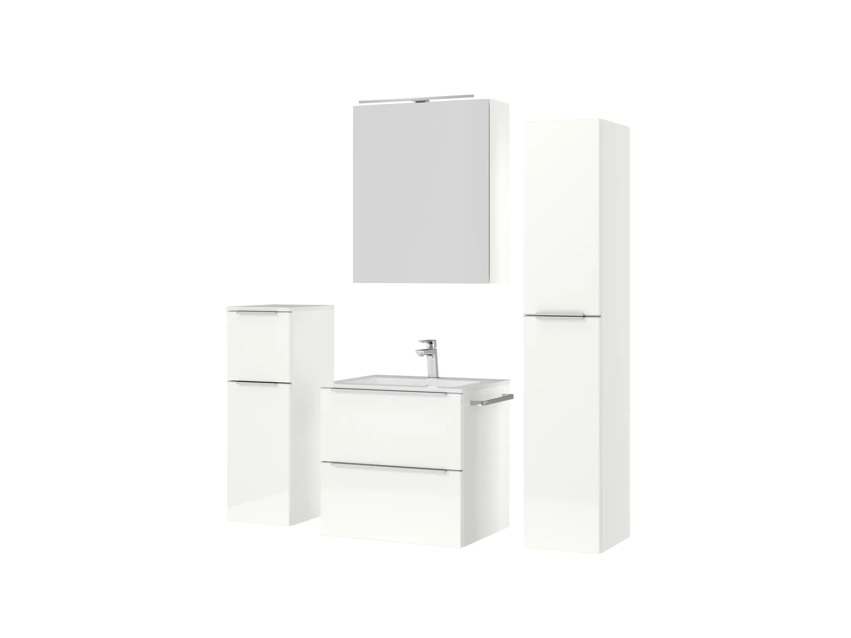 Atlas Ensemble sous vasque avec miroir et colonnes 5