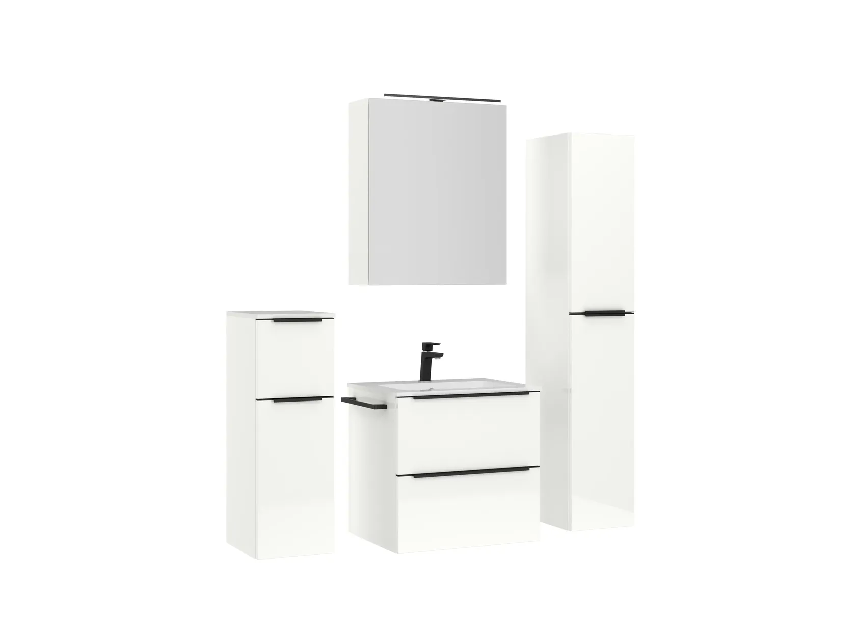 Atlas Ensemble sous vasque avec miroir et colonnes 3