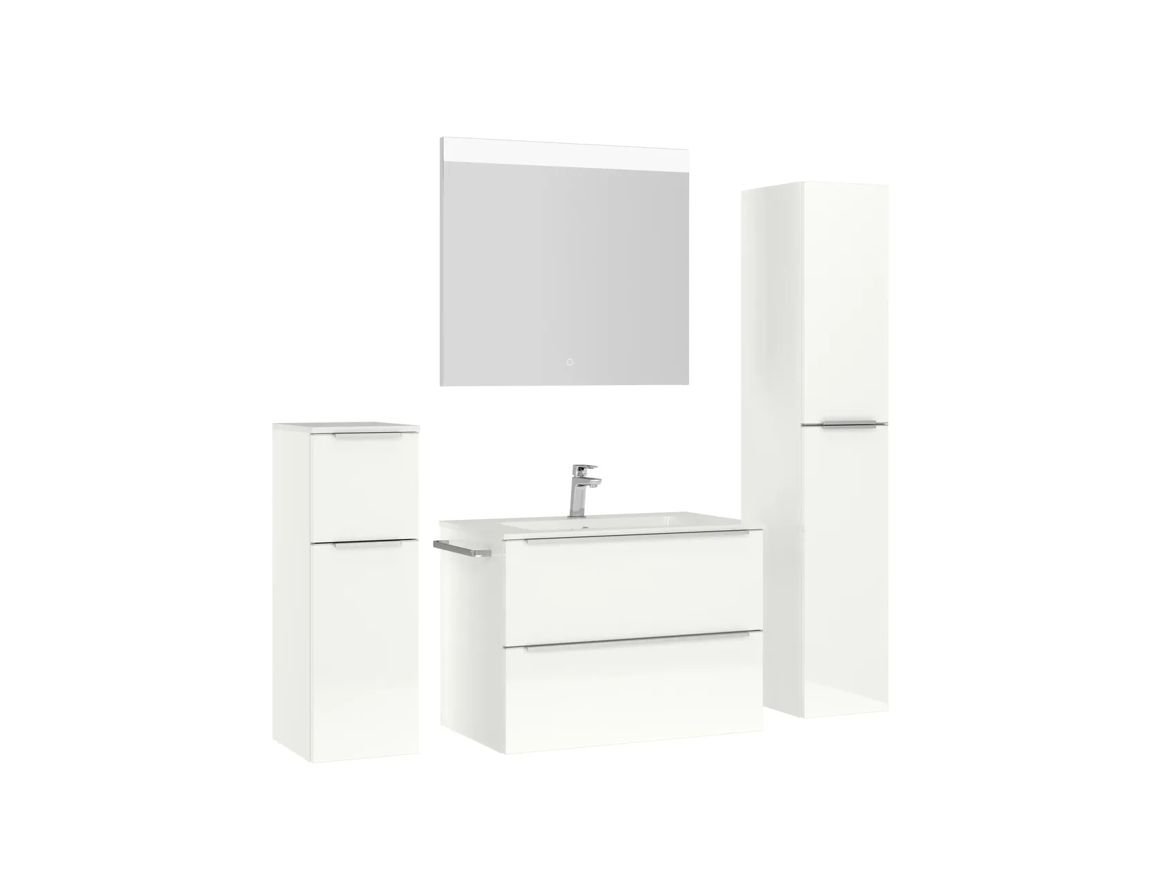 Atlas Ensemble sous vasque avec miroir et colonnes 3