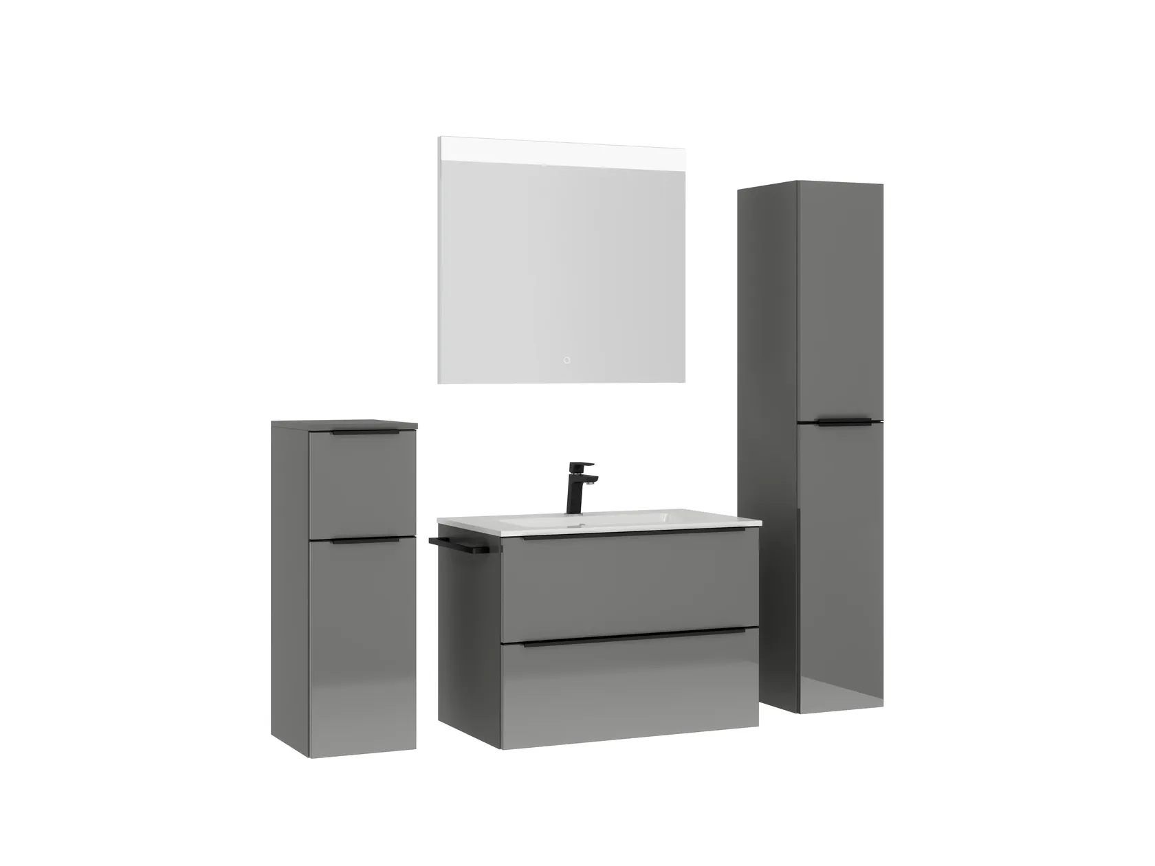 Atlas Ensemble sous vasque avec miroir et colonnes 3