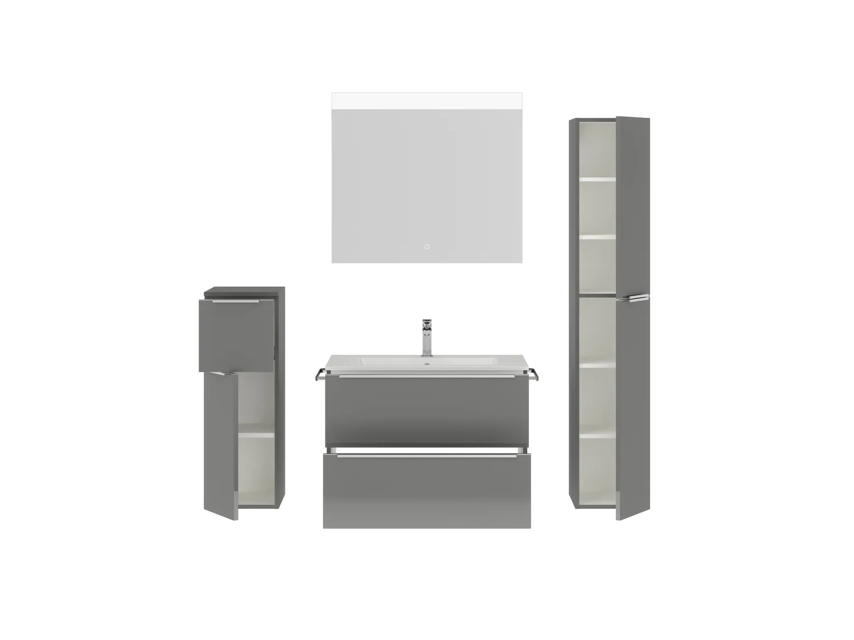 Atlas Ensemble sous vasque avec miroir et colonnes 2