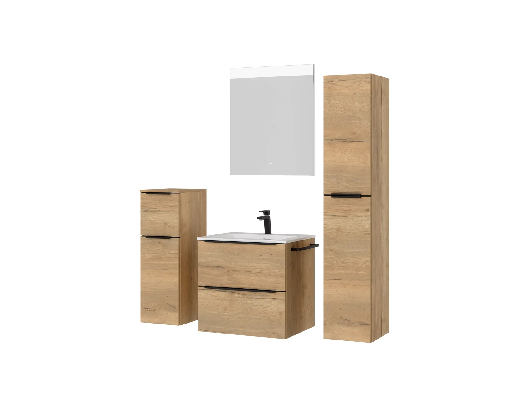 Atlas Ensemble sous vasque avec miroir et colonnes 4