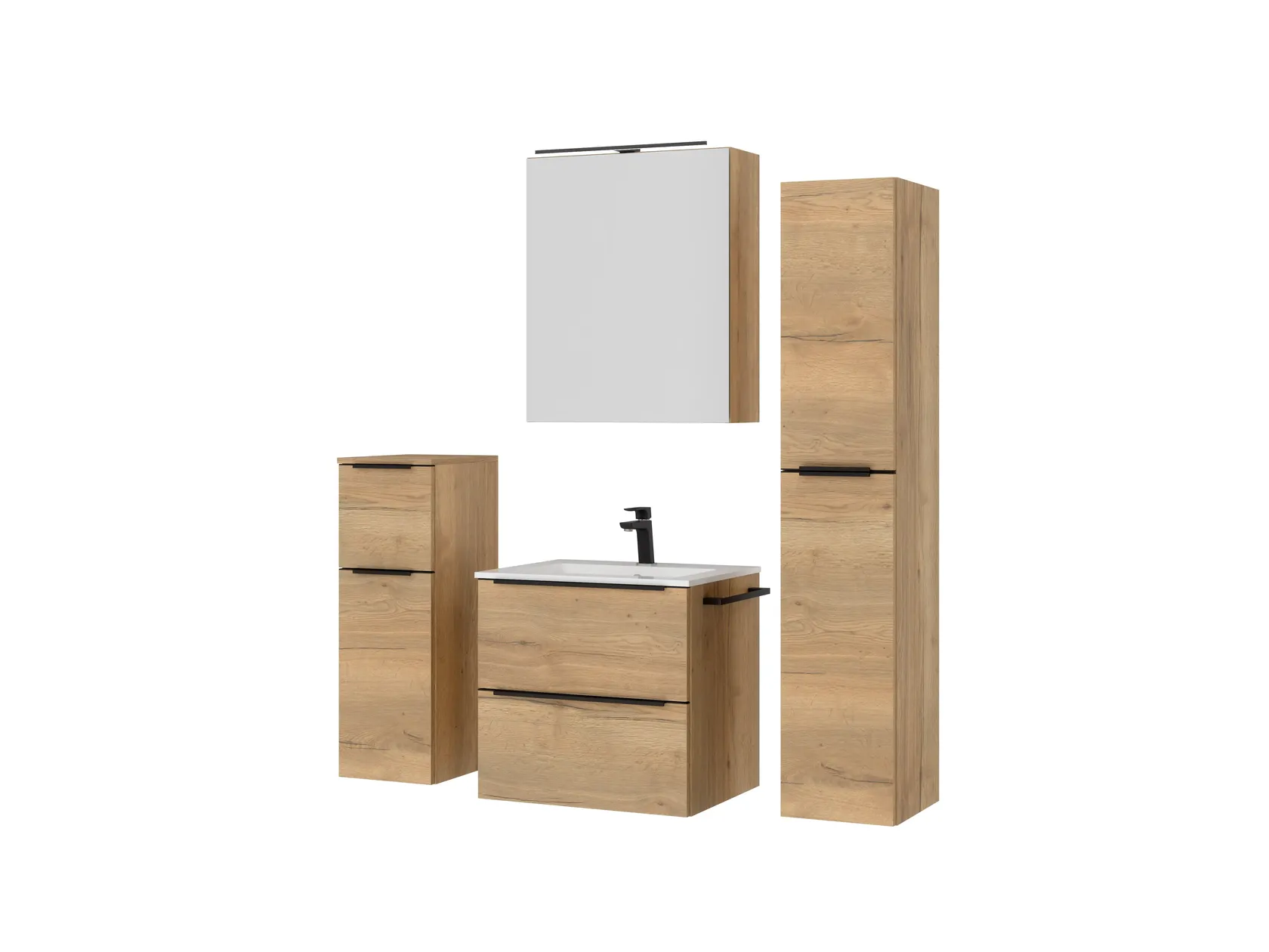 Atlas Ensemble sous vasque avec miroir et colonnes 5