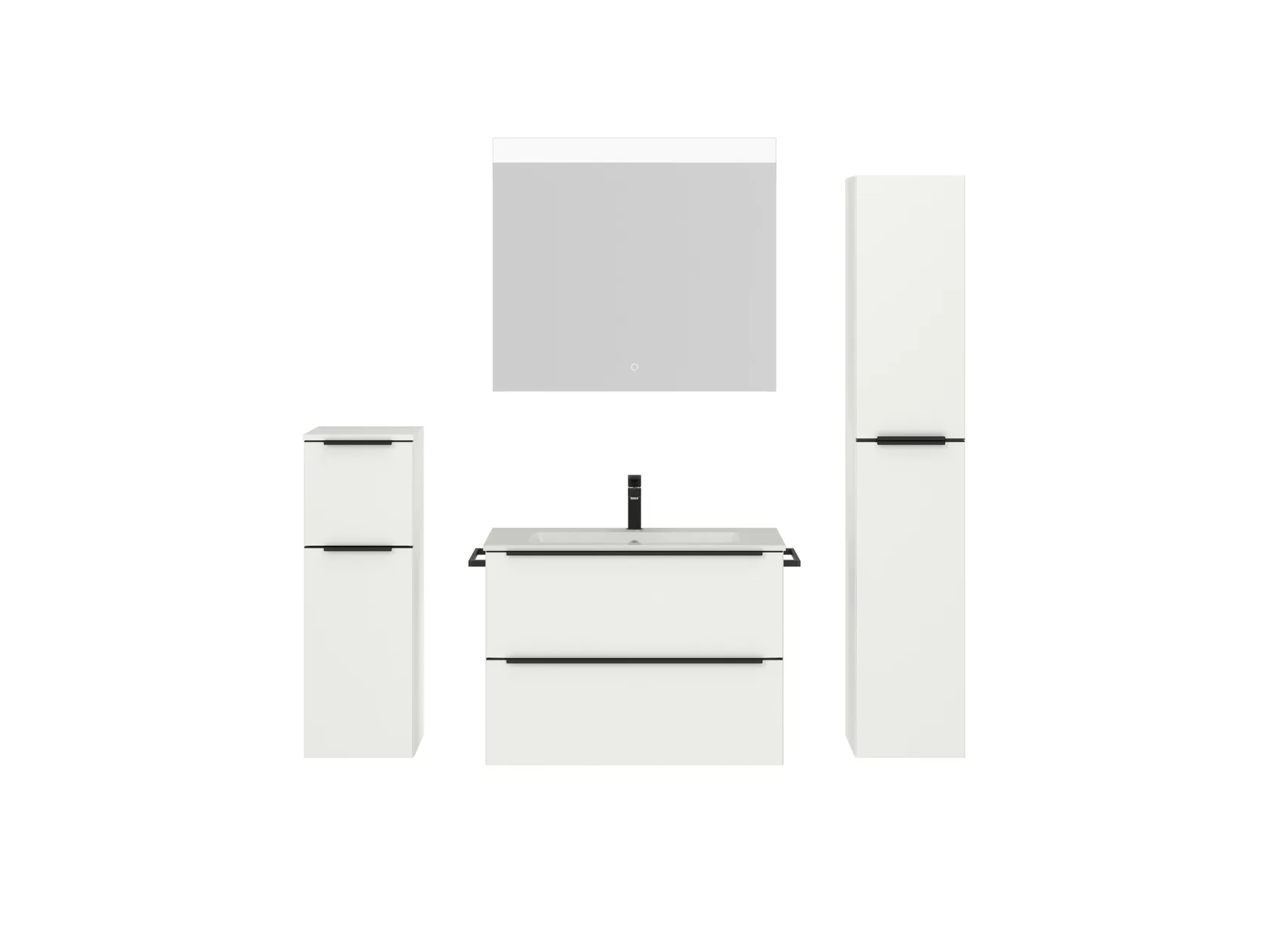 Atlas Ensemble sous vasque avec miroir et colonnes 1