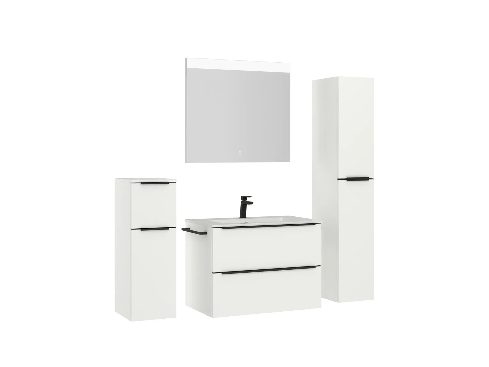 Atlas Ensemble sous vasque avec miroir et colonnes 3