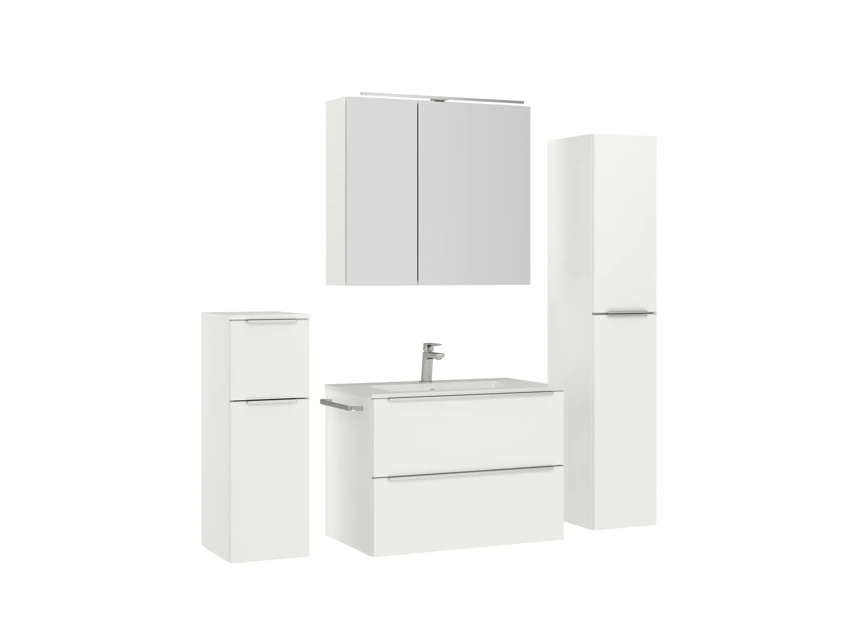 Atlas Ensemble sous vasque avec miroir et colonnes 3