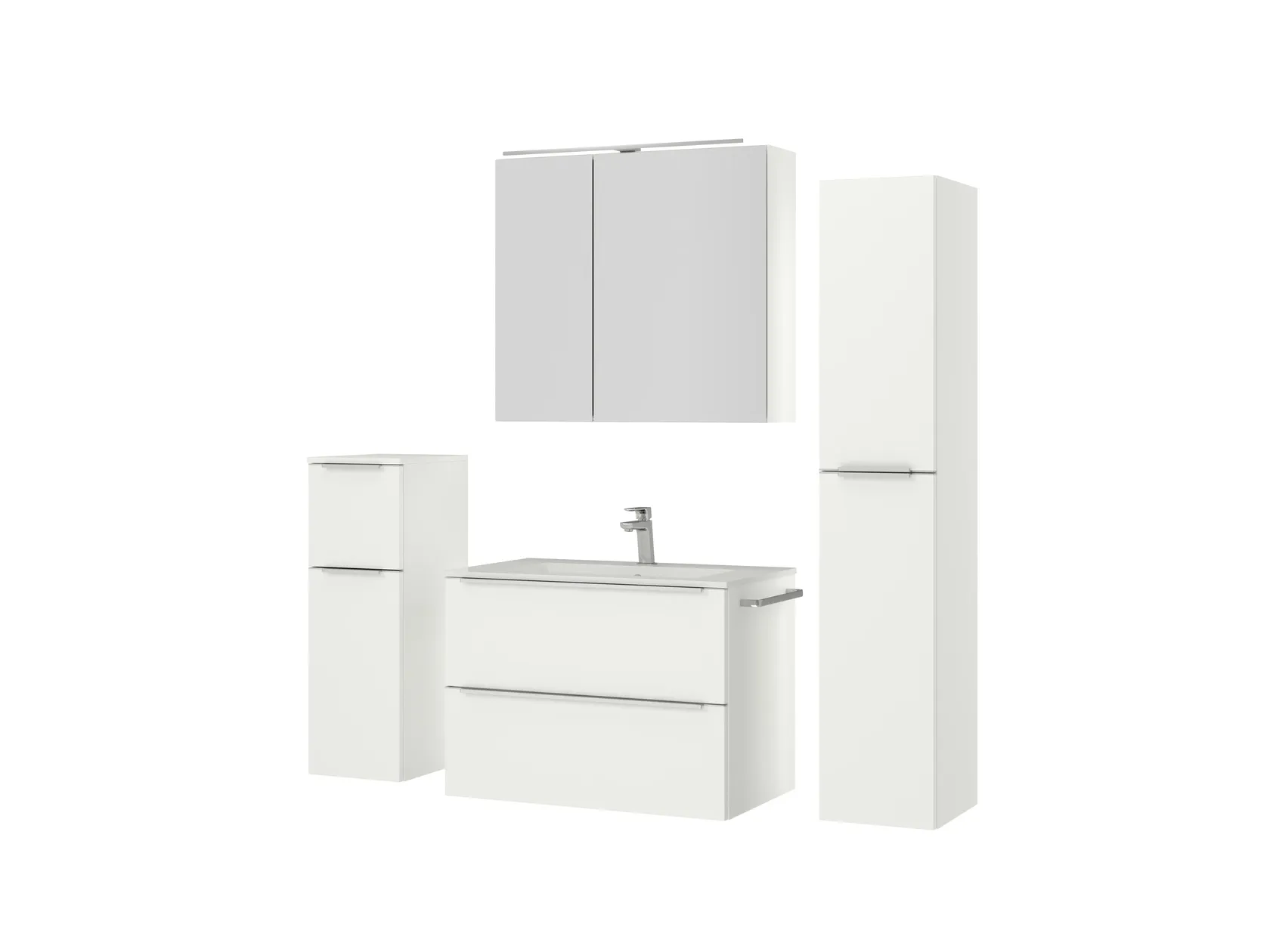 Atlas Ensemble sous vasque avec miroir et colonnes 5