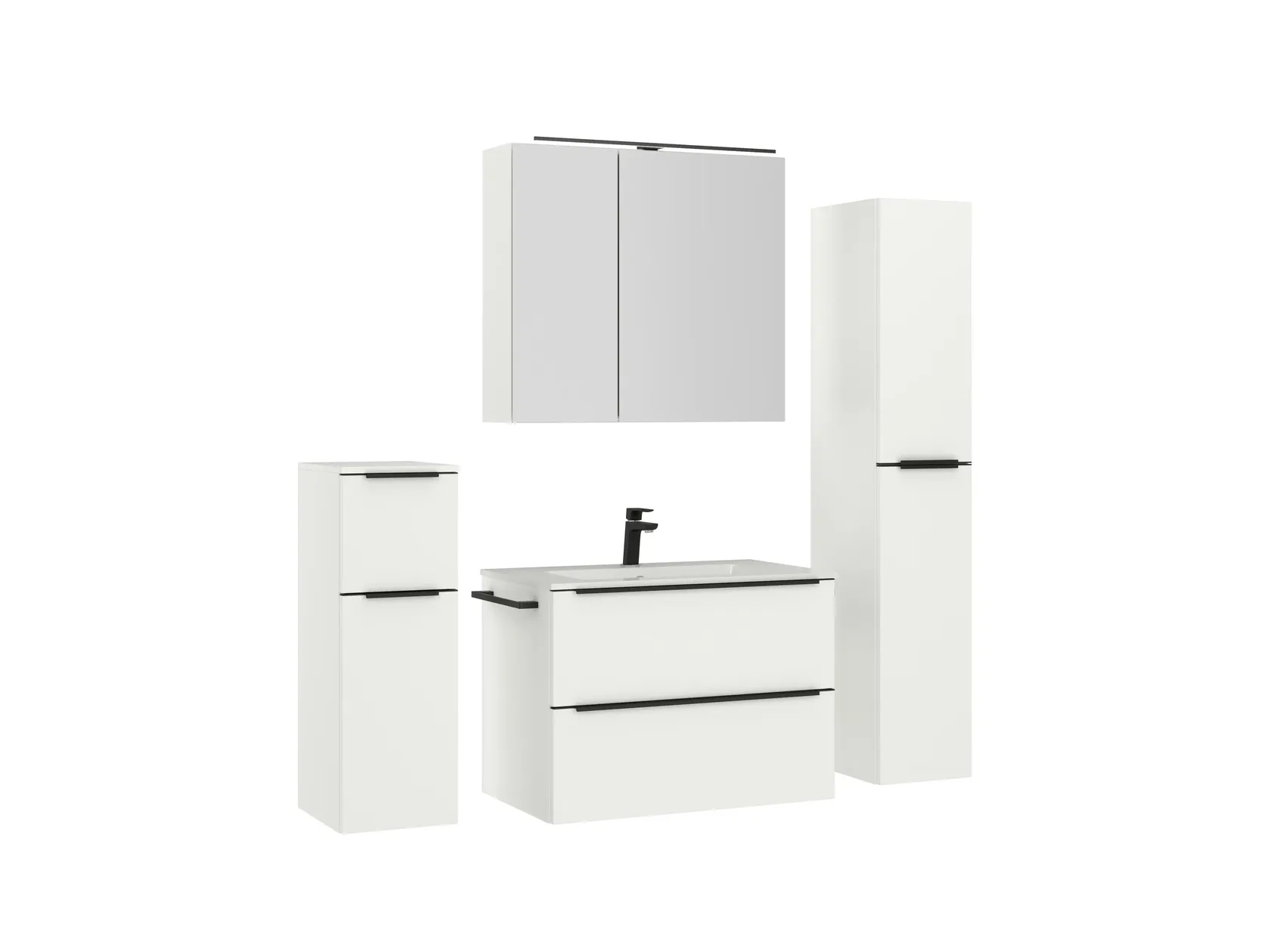 Atlas Ensemble sous vasque avec miroir et colonnes 3