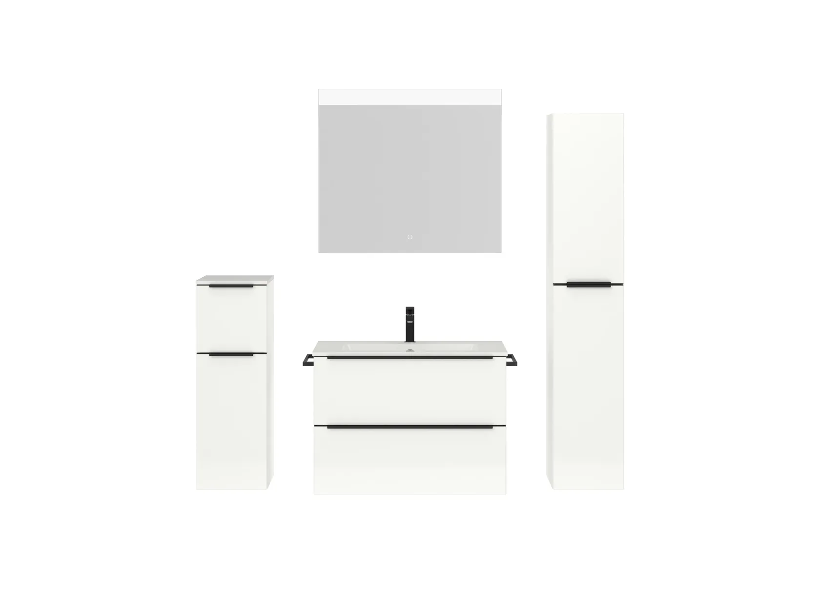 Atlas Ensemble sous vasque avec miroir et colonnes 1