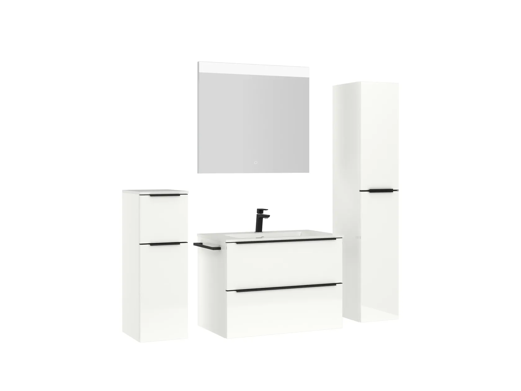 Atlas Ensemble sous vasque avec miroir et colonnes 3