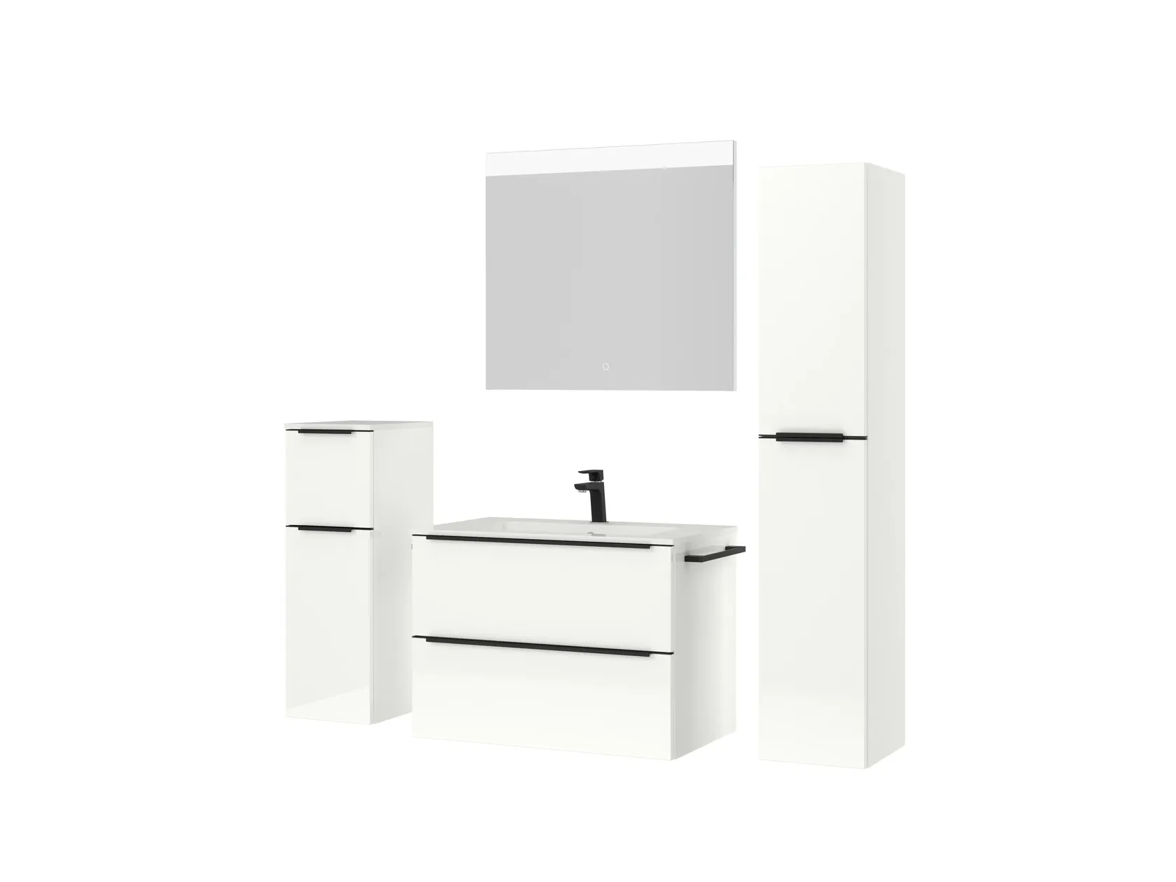 Atlas Ensemble sous vasque avec miroir et colonnes 5