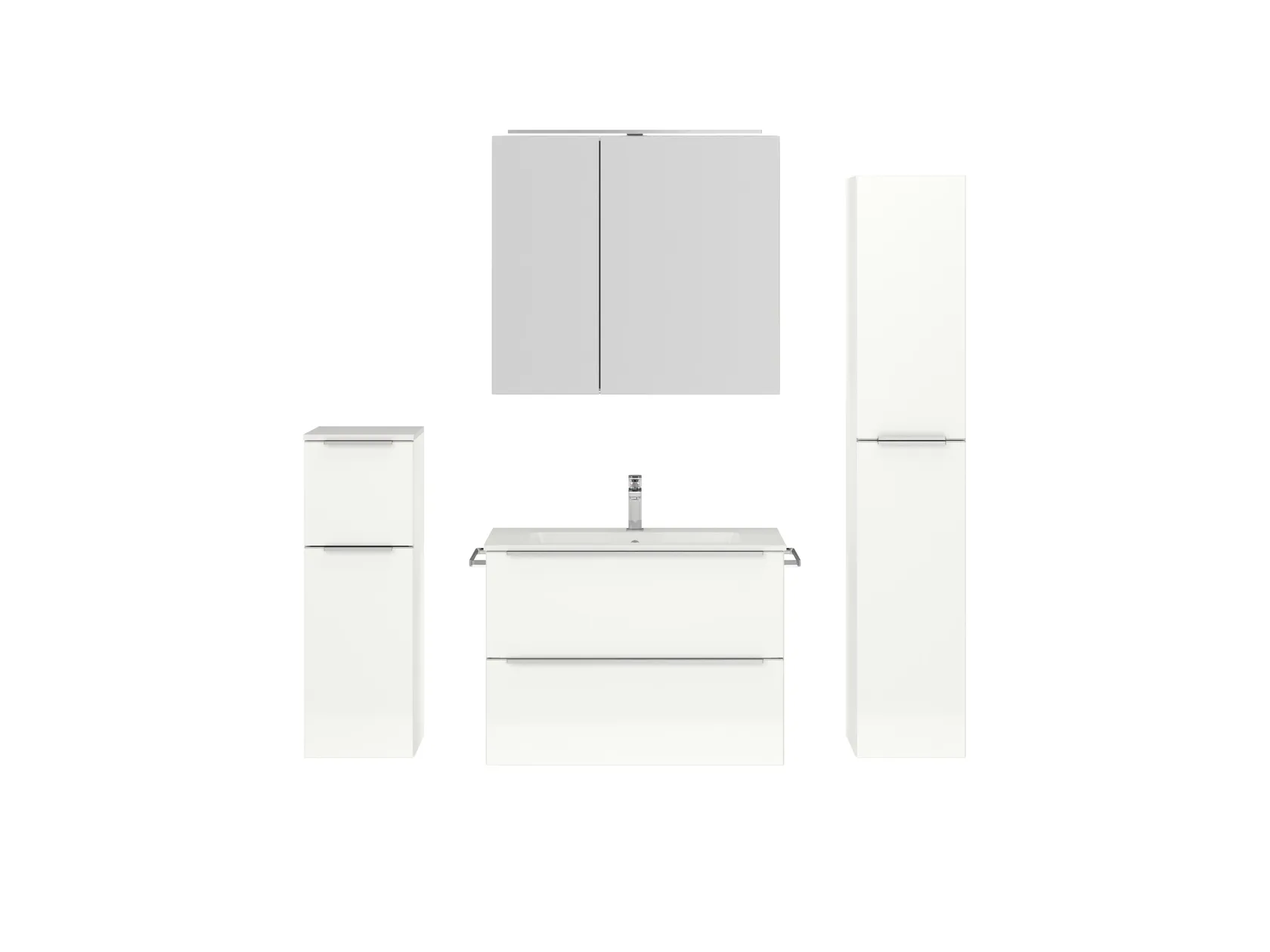 Atlas Ensemble sous vasque avec miroir et colonnes 1