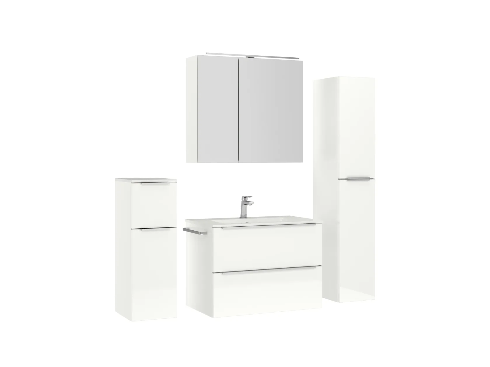 Atlas Ensemble sous vasque avec miroir et colonnes 3