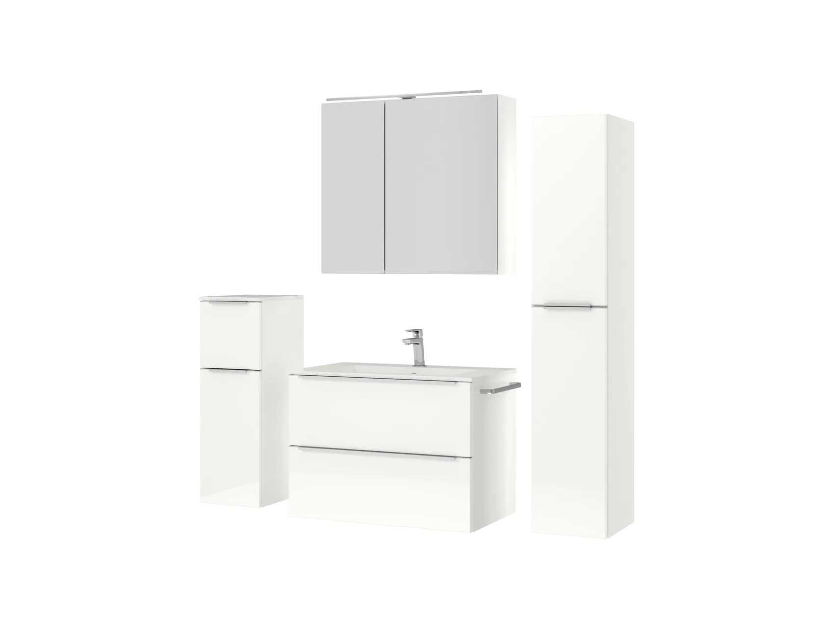 Atlas Ensemble sous vasque avec miroir et colonnes 5