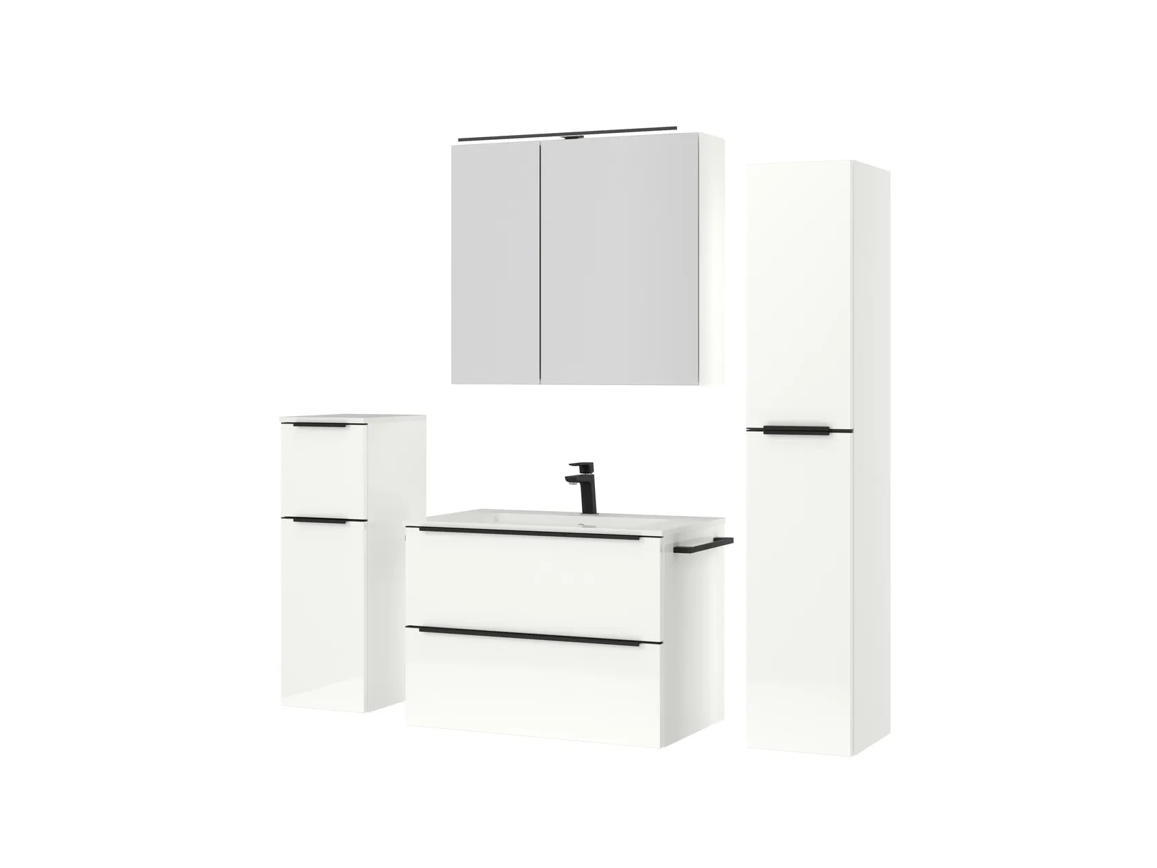 Atlas Ensemble sous vasque avec miroir et colonnes 5