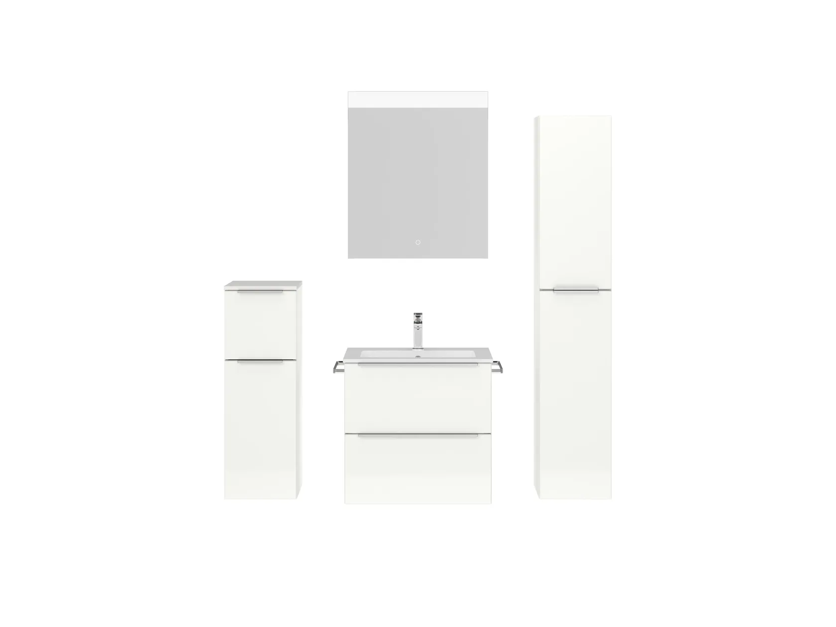 Atlas Ensemble sous vasque avec miroir et colonnes 1