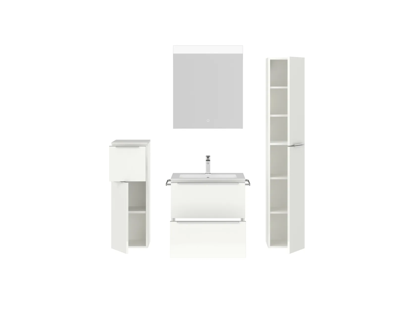 Atlas Ensemble sous vasque avec miroir et colonnes 2