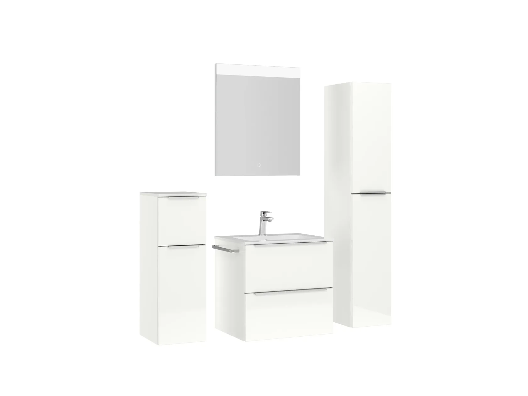 Atlas Ensemble sous vasque avec miroir et colonnes 3