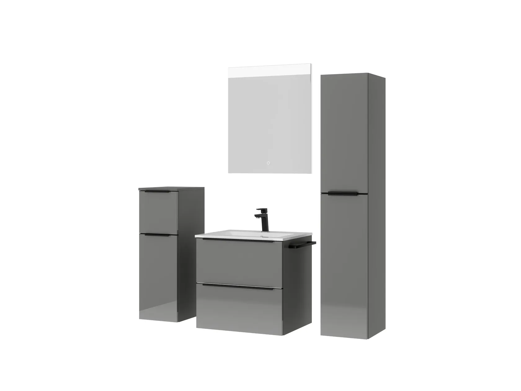 Atlas Ensemble sous vasque avec miroir et colonnes 5