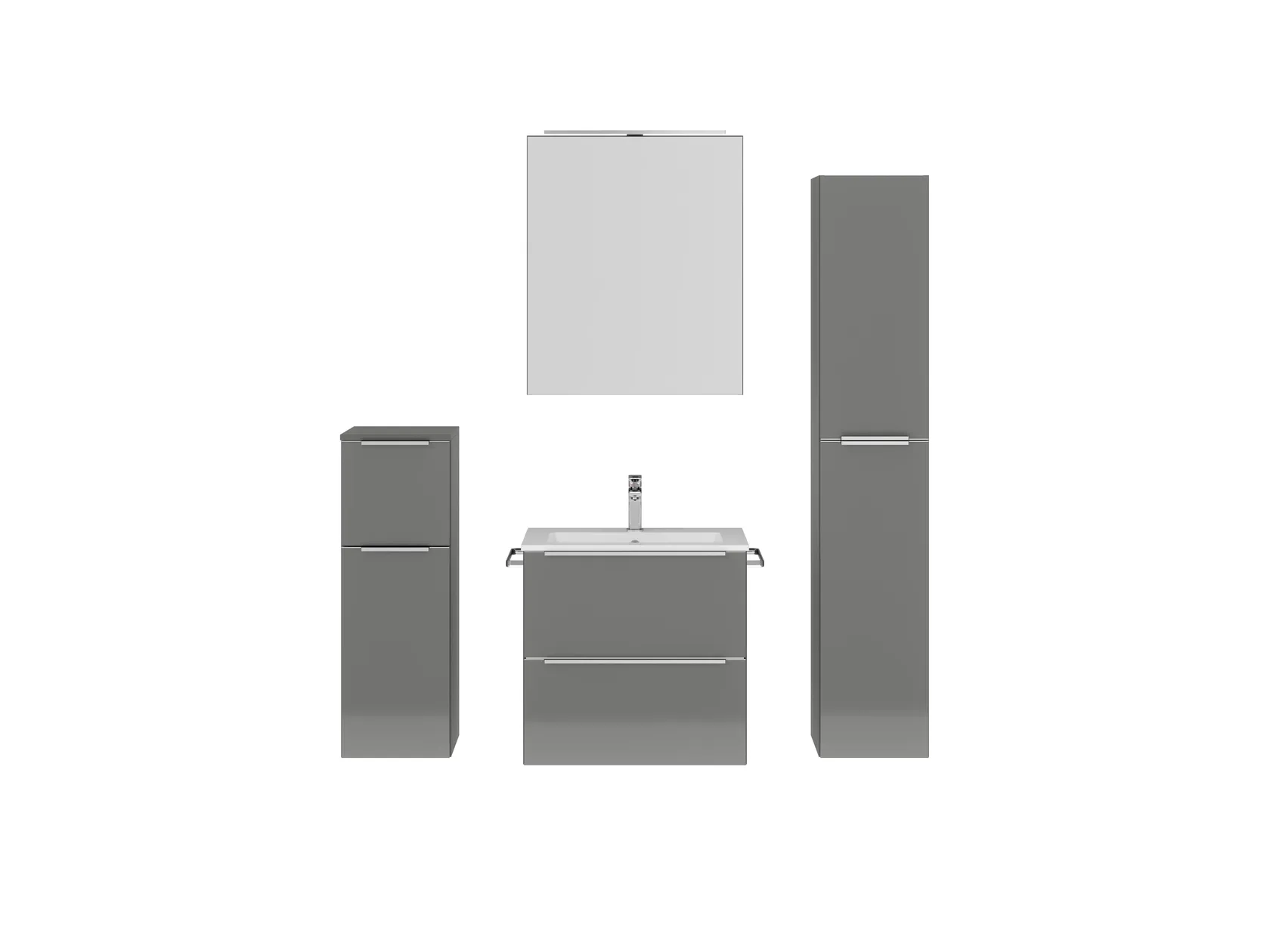 Atlas Ensemble sous vasque avec miroir et colonnes 1