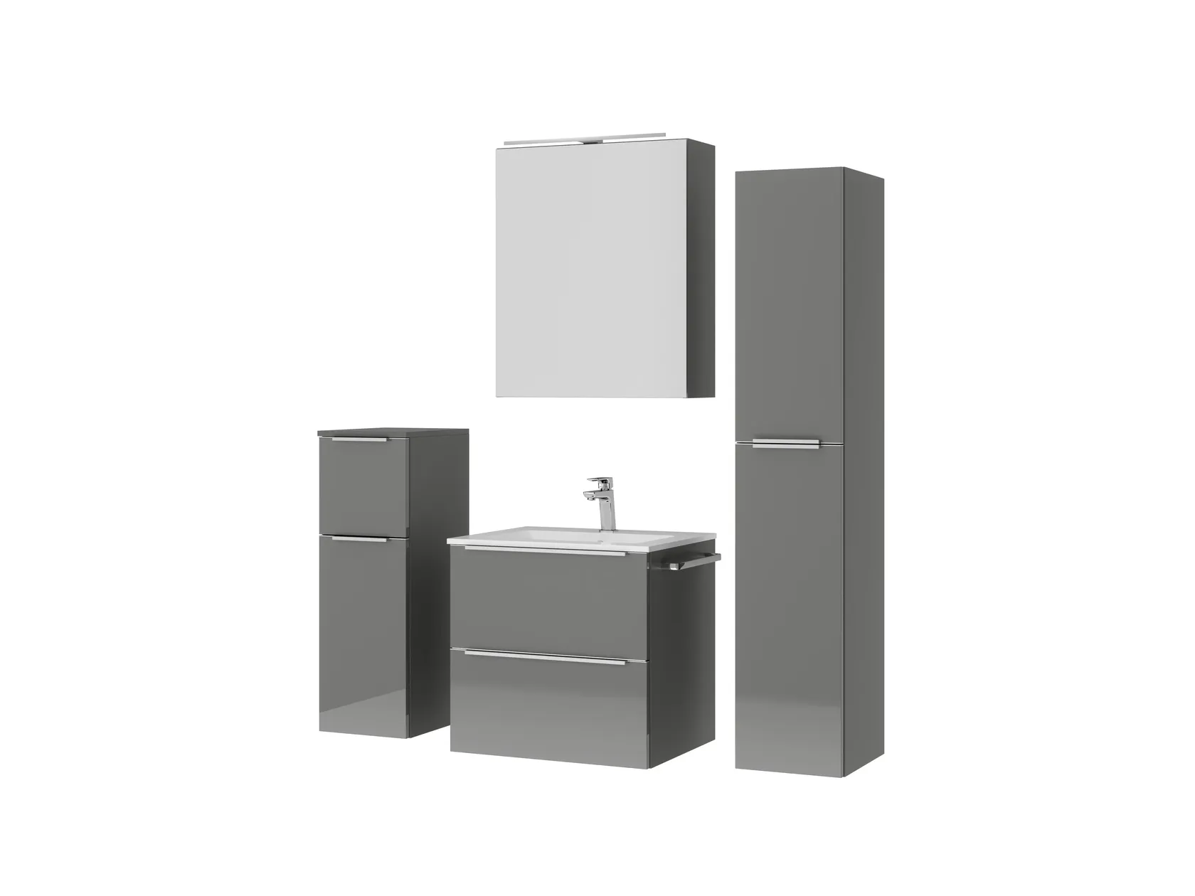 Atlas Ensemble sous vasque avec miroir et colonnes 5