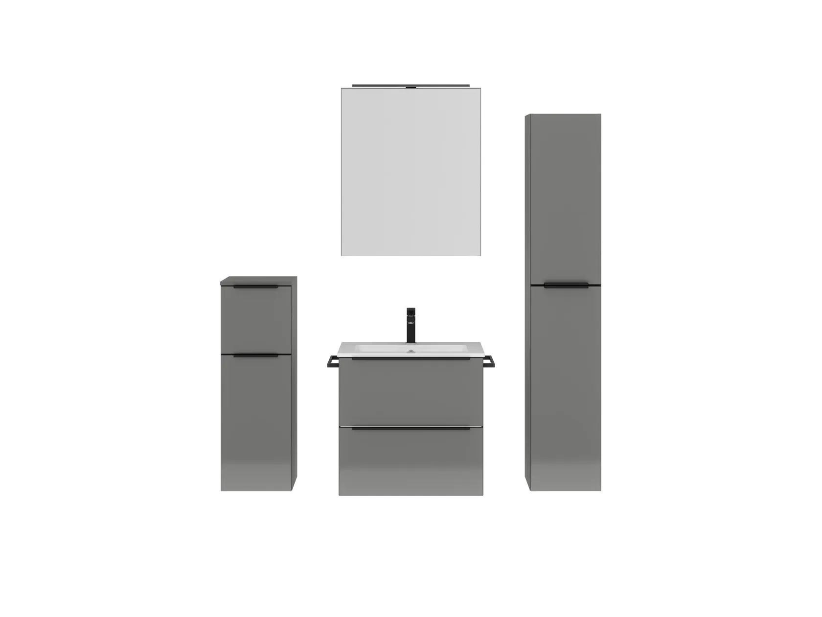 Atlas Ensemble sous vasque avec miroir et colonnes 1