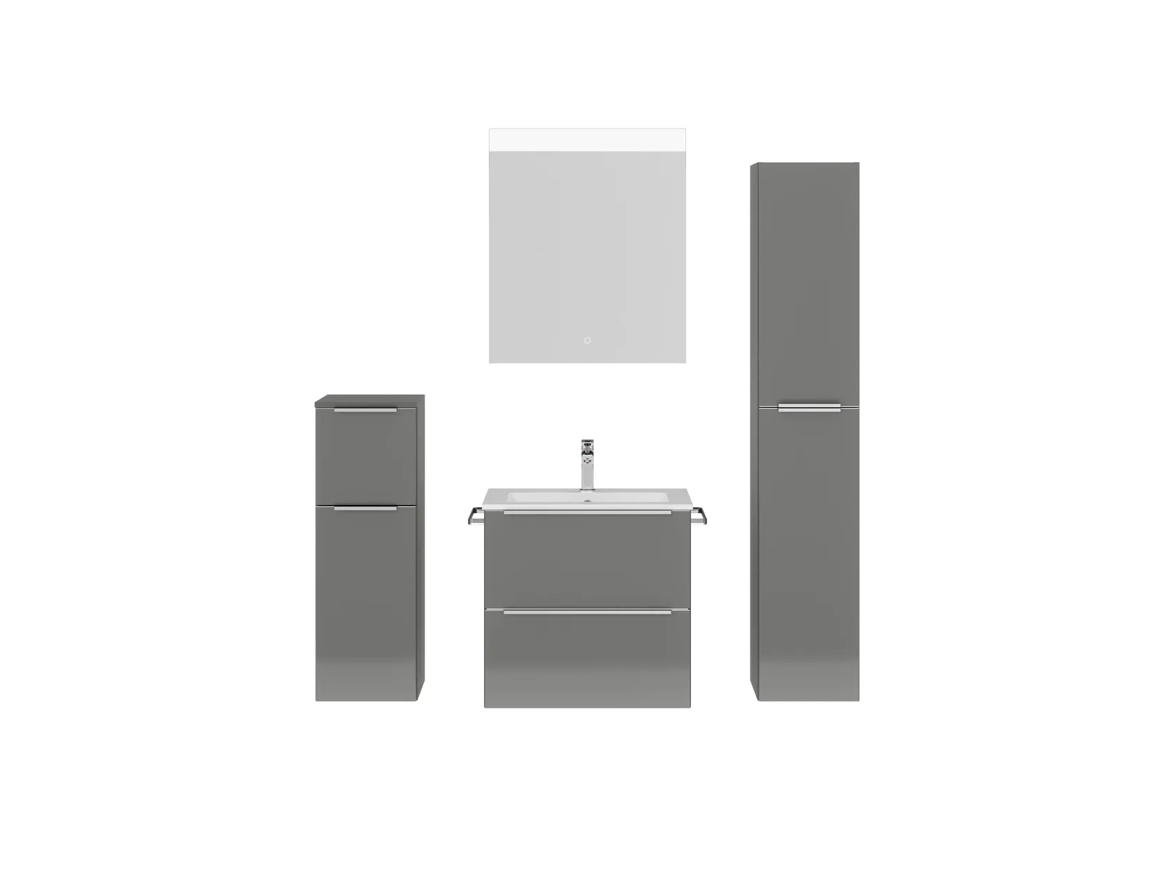 Atlas Ensemble sous vasque avec miroir et colonnes 1