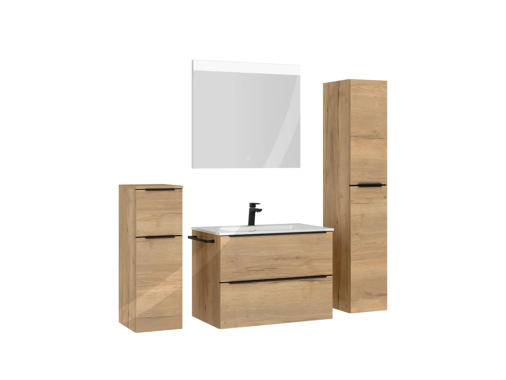 Atlas Ensemble sous vasque avec miroir et colonnes 3