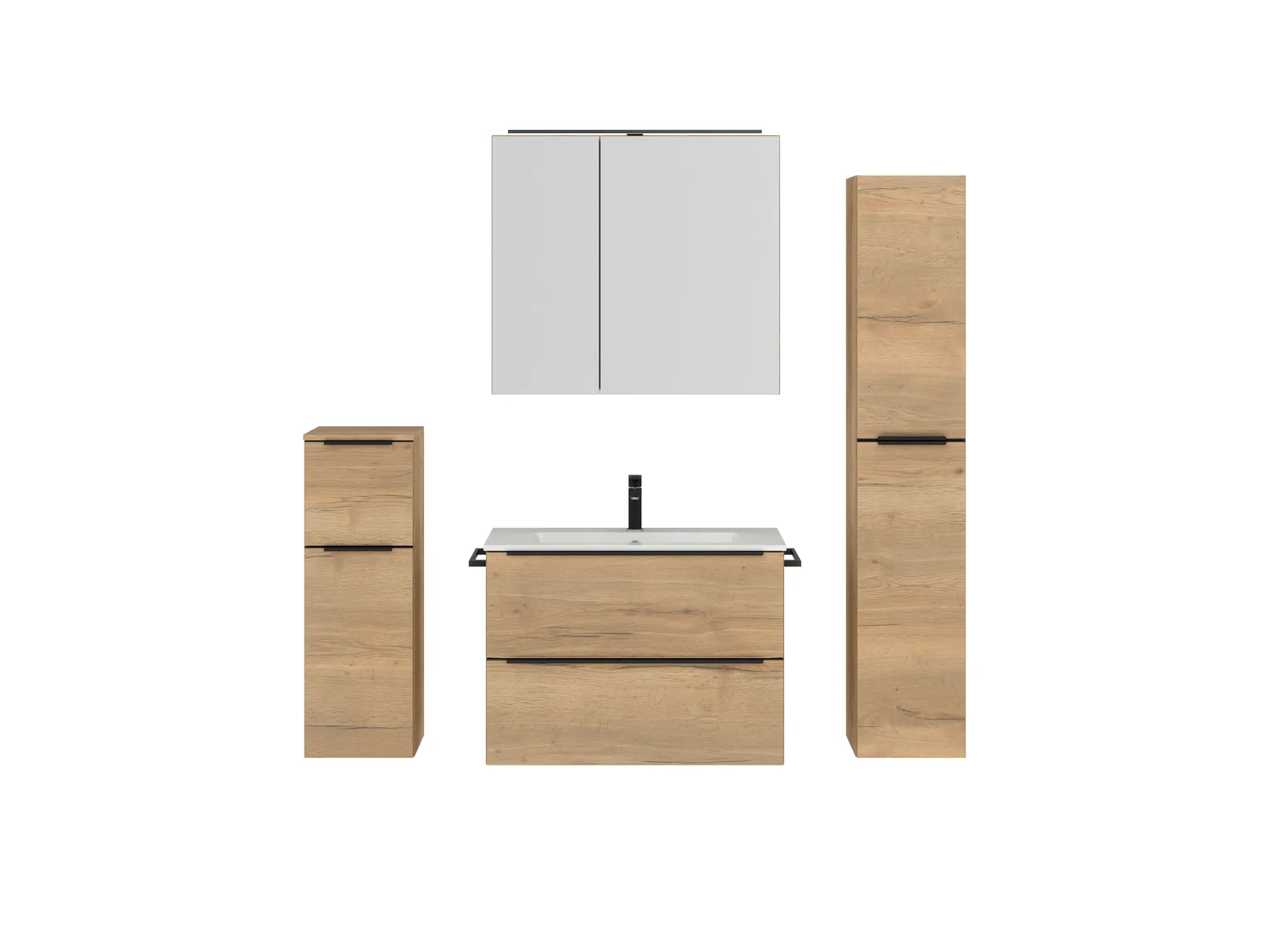 Atlas Ensemble sous vasque avec miroir et colonnes 1