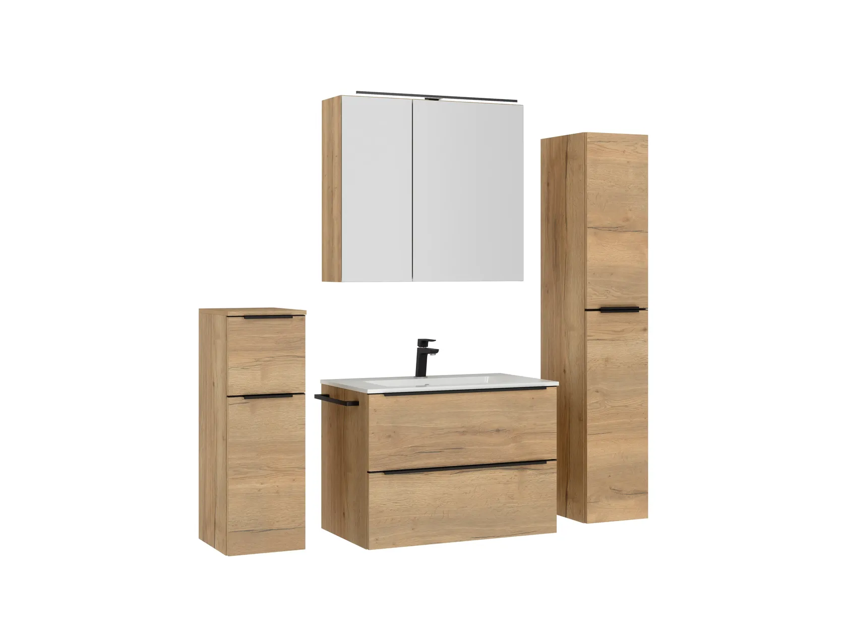 Atlas Ensemble sous vasque avec miroir et colonnes 3