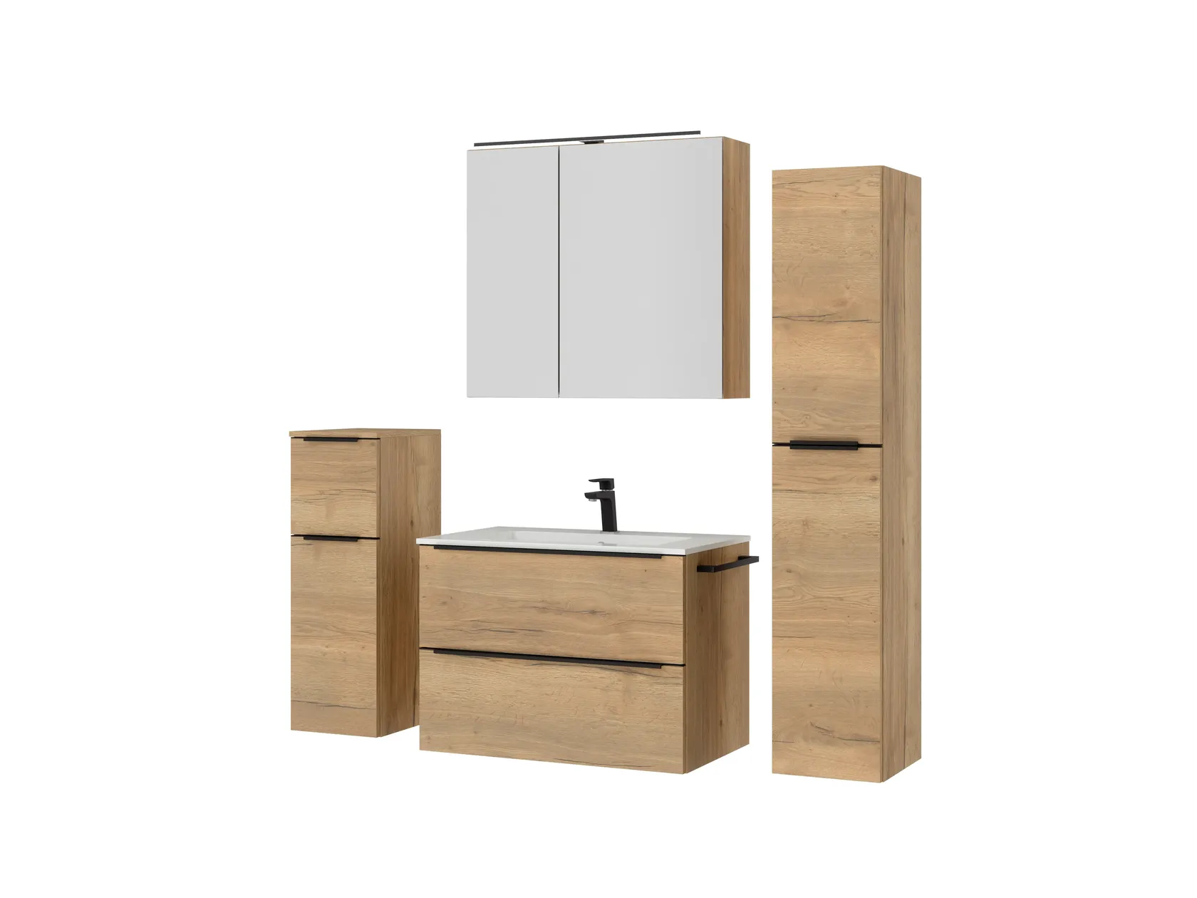 Atlas Ensemble sous vasque avec miroir et colonnes 5