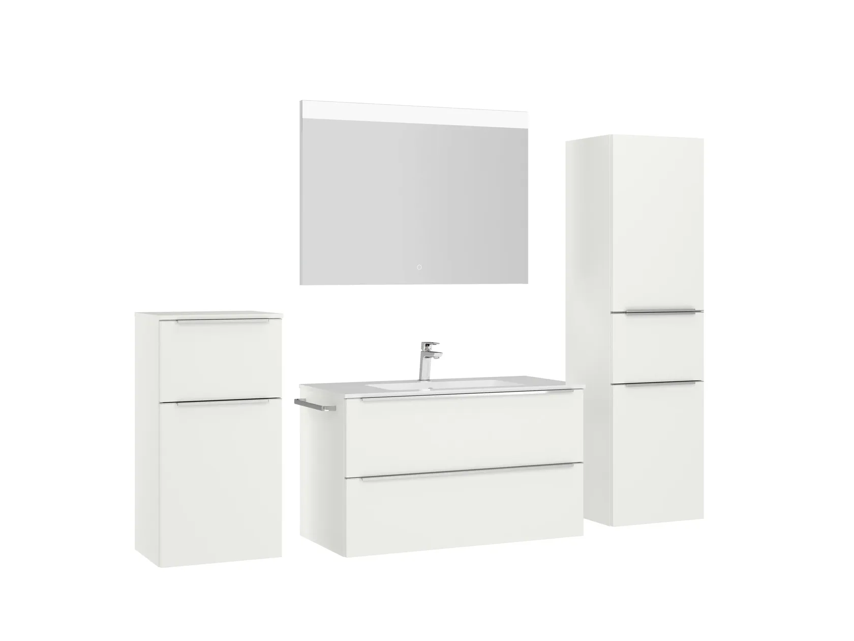 Atlas Ensemble sous vasque avec miroir et colonnes 3