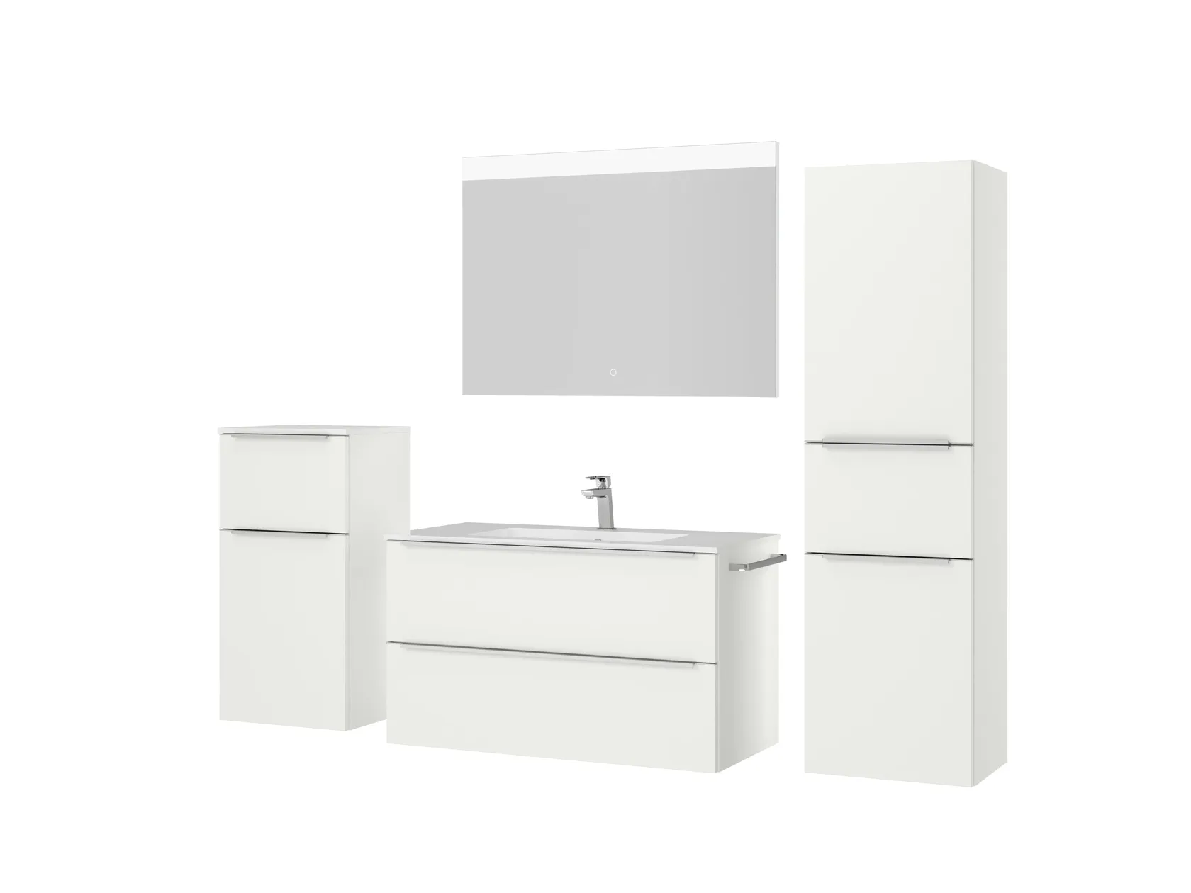 Atlas Ensemble sous vasque avec miroir et colonnes 5