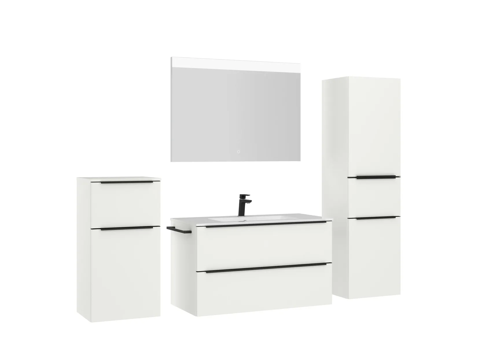 Atlas Ensemble sous vasque avec miroir et colonnes 3