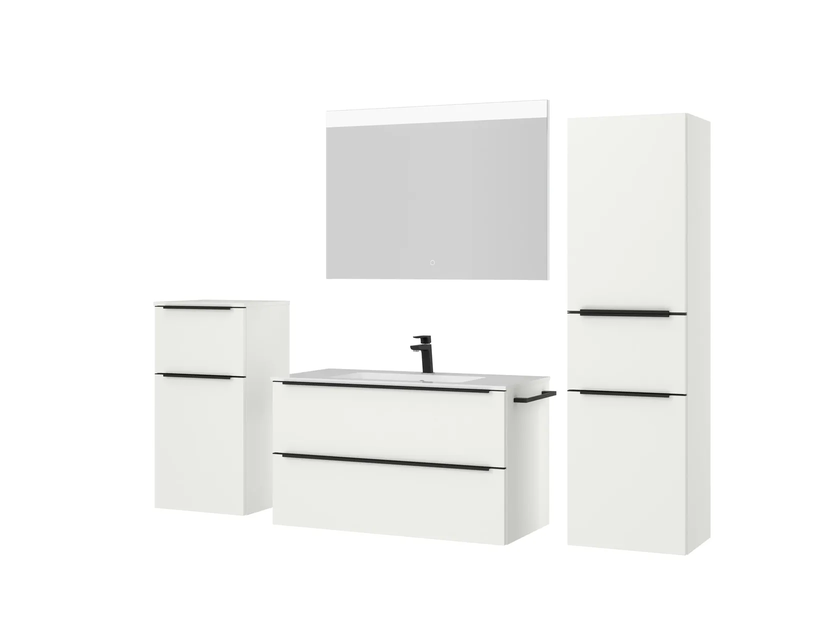 Atlas Ensemble sous vasque avec miroir et colonnes 5